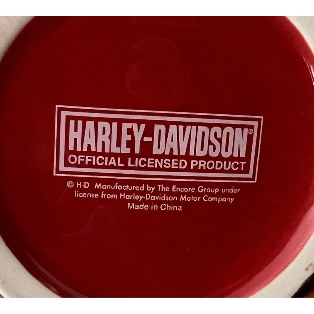 HARLEY DAVIDSON 15 oz. Coffee Cup Mug Red with Raised Embossed Flames 3-D EUC - Picture 5 of 6